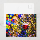 赤いボール、クリスマス ライト ポストカード (正面/裏面)