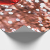 赤いボール、白いライト、雪 ラッピングペーパー (角)