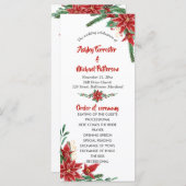 赤いポインセチアのクリスマスウェディングプログラム プログラム (正面/裏面)