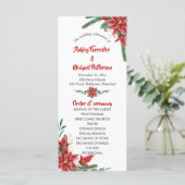 赤いポインセチアのクリスマスウェディングプログラム プログラム (スタンド正面)