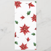 赤いポインセチアのクリスマスウェディングメニュー メニュー (裏面)