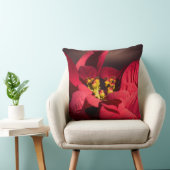 赤いポインセチアのクリスマススターフラワー クッション (椅子)