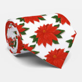 赤いポインセチアのクリスマス ネクタイ (ロール)
