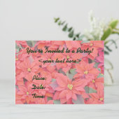 赤いポインセチアのホリデーパーティー招待状 招待状 (スタンド正面)