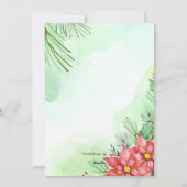 赤いポインセチアの写真フレーム シーズンカード (裏面)