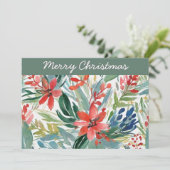 赤いポインセチアの花と葉　エレガントな植物園 シーズンカード (スタンド正面)