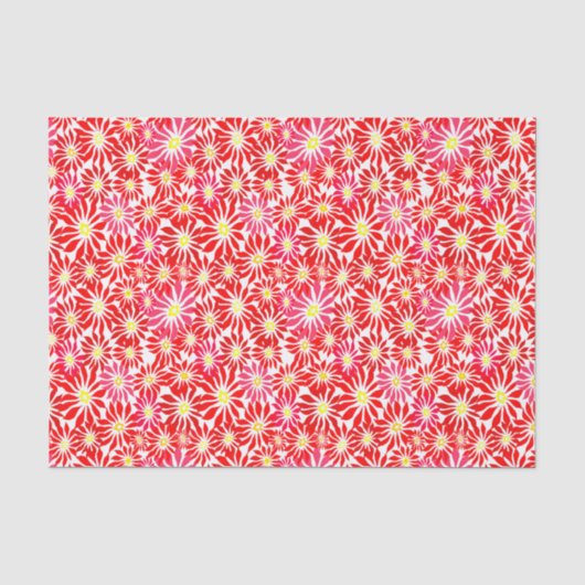 赤いポインセチアの花柄ティシューペーパー 薄葉紙 (正面)