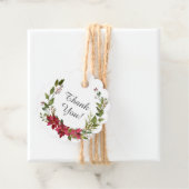 赤いポインセチアの花輪 ブライダルシャワー フェイバータグ (インサイチュ)