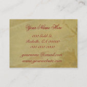 赤いポインセチアの金ゴールド 名刺 (裏面)