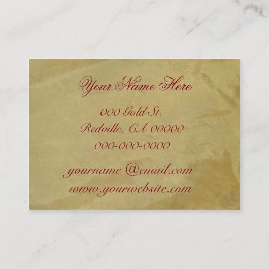 赤いポインセチアの金ゴールド 名刺 (裏面)