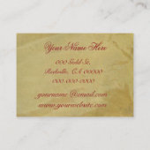 赤いポインセチアの金ゴールド 名刺 (裏面)