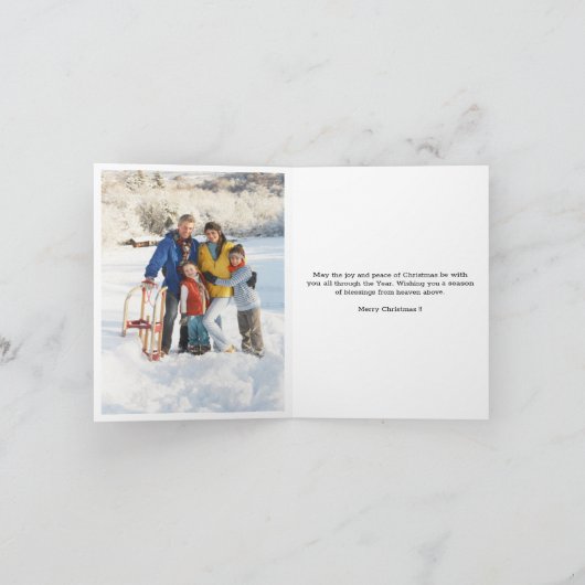 赤いポインセチア写真(内部)メリークリスマス カード (内部)