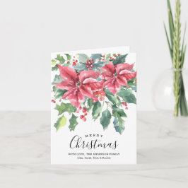 赤いポインセチア写真（内部）メリークリスマス カード