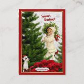 赤いポインセチア2015の小型のカレンダーの名刺 名刺 (裏面)