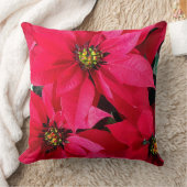 赤いポインセチア クッション (ブランケット)