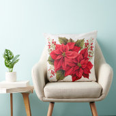 赤いポインセチア クッション