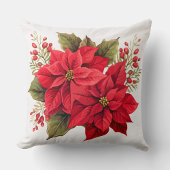 赤いポインセチア クッション
