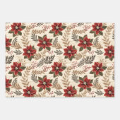赤いポインセチア ラッピングペーパーシート (正面)
