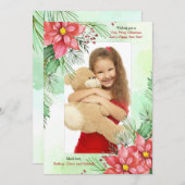 赤いポイントセティアス写真フレーム シーズンカード (正面/裏面)