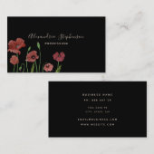 赤いポエレガントピーフローラを黒に塗る 名刺 (正面/裏面)