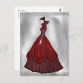 赤いポスターの女性が大きい ポストカード (正面/裏面)