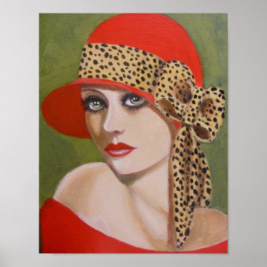 赤いポスターの女性 ポスター (正面)