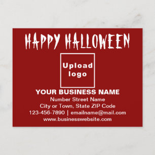 赤いポストカードにビジネスのハロウィーンの挨拶 ポストカード