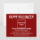 赤いポストカードにビジネスのハロウィーンの挨拶 ポストカード (正面/裏面)