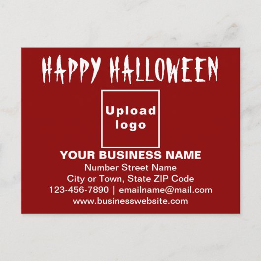 赤いポストカードにビジネスのハロウィーンの挨拶 ポストカード (正面)
