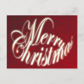 赤いポストカードのクリスマス シーズンポストカード (正面)