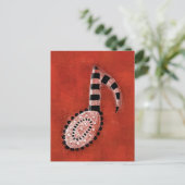 赤いポストカードの8番目のノート – 音楽テーマ ポストカード (スタンド正面)