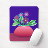 赤いポットのmousepadの森林花 マウスパッド (マウス)