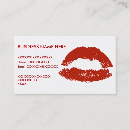 赤いポップアートの唇 名刺 (正面)
