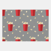 赤いポップコーンバケットムービースナックテレビフィルム ラッピングペーパーシート (正面3)