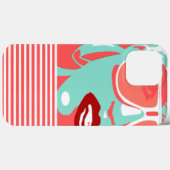 赤いポップ・アートの唇をかむアートウーマンホワイトサングラス Case-Mate iPhoneケース (裏面 (横))