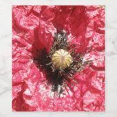 赤いポピーかわいらしフラワーマクロワインボトルラベル ワインラベル (シングルラベル)