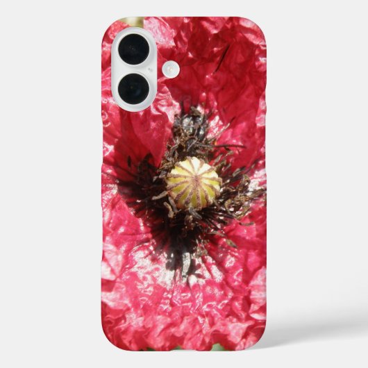 赤いポピーかわいらしフラワーマクロiPhoneケース Case-Mate iPhoneケース (裏面)
