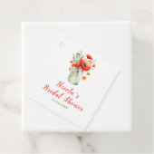 赤いポピーのかわいいウェディングシャワープレゼント フェイバータグ (インサイチュ)