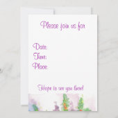 赤いポピーのオレンジ色のグラジオラウォーターカラーフラワーズパーティー 招待状 (裏面)