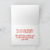 赤いポピーのオープンフィールドと最も深い悔やみや弔慰 カード (内部)