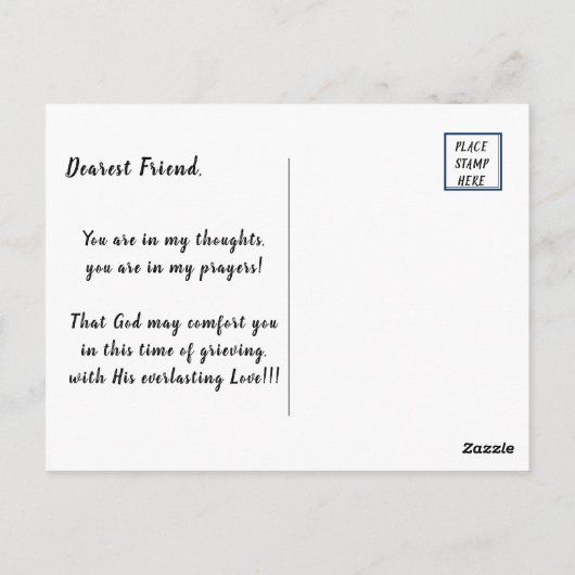 赤いポピーのオープンフィールドと最も深い悔やみや弔慰 ポストカード (裏面)