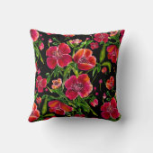 赤いポピーのガーデン枕 クッション (裏面)