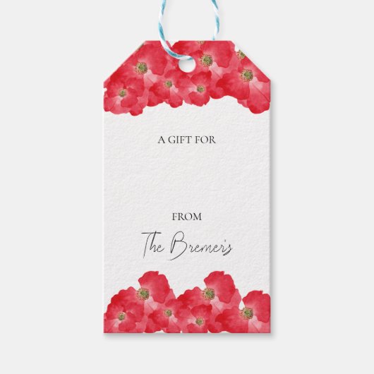 赤いポピーのギフトラベル ギフトタグ (正面)