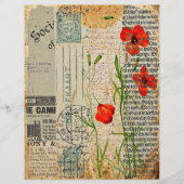 赤いポピーのジャンクジャーナルのコラージュ (正面)