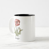 赤いポピーのパーソナル化可能なフローラ ツートーンマグカップ (正面左)