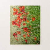 赤いポピーのフィールドビューパズル ジグソーパズル (縦)