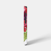 赤いポピーのフラワーアート iPhoneケース (左側面)