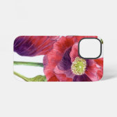 赤いポピーのフラワーアート iPhoneケース (裏面横)