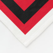 赤いポピーのフリーススローと赤い白黒 フリースブランケット (角)