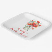 赤いポピーのメイソンジャー　ブライダルシャワー ペーパープレート (傾斜あり)